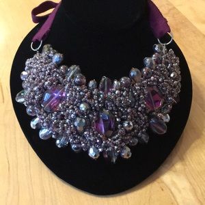 Handmade Beaded Statement Bib Necklace